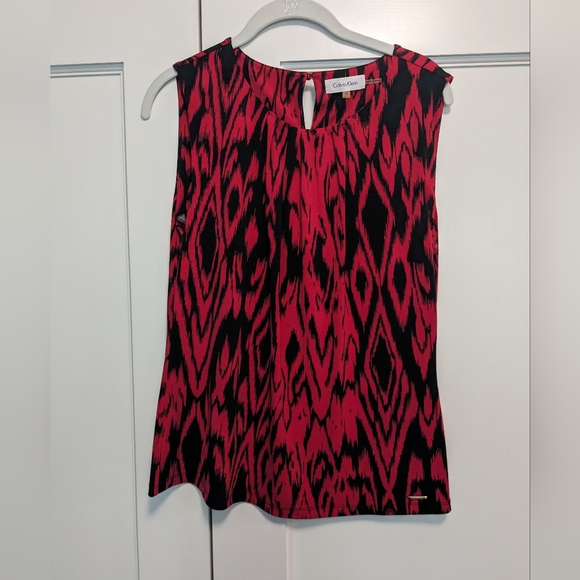 Calvin Klein Tops - NWOT Red & Black Calvin Klein sleeveless shell